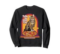 Talk to Your Cat Sarcastic Retro Vintage Funny Adult Humor Felpa