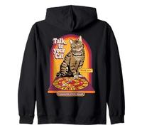 Talk to Your Cat Sarcastic Retro Vintage Funny Adult Humor Felpa con Cappuccio