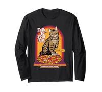 Talk to Your Cat Sarcastic Retro Vintage Funny Adult Humor Maglia a Manica