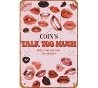 talk too much - Poster retrò in metallo stagno vintage 30,5 x 20,3 cm decorazione da parete per casa, bar, uomo