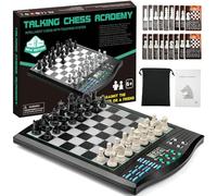 Talking Chess Academy - Set di scacchi elettronici magnetici con sistema di insegnamento interattivo per principianti, intelligenza artificiale avanzata per migliorare i giocatori, perfetto per