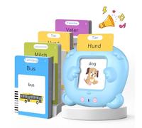 Talking Flash Cards Schede Flash Cards Parlanti Flash Cards Flash Cards Bambini Giocattoli Educativi per Bambini 2 3 4 5 6 Anni Autismo Giochi Regali di Compleanno Giochi Montessori(Blu Tedesco)