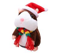 Talking Hamster Toy - 6.3in Camsters, with Auto Nodding and Recording Features Wearing Hat Scarf, Interactive Electronic Pet | Hamster Plush Toy Perfect for Birthday Christmas or Family Playroom Fun