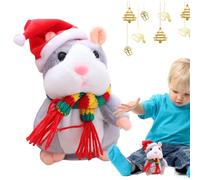 Talking Hamster Toy - 6.3in Camsters, with Auto Nodding and Recording Features Wearing Hat Scarf, Interactive Electronic Pet | Hamster Plush Toy Perfect for Birthday Christmas or Family Playroom Fun