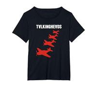 Talking Heads Four Planes Maglietta, Donna Plus-Size, Nero, 2X