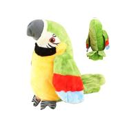 Talking Parrot Toy, Plush Speaking Bird, 12x11x22cm/4.72x4.33x8.66 inches Interactive Educational Sensory Toys, Twerking Motion Feature for Nursery Daycare Travel Birthday Christmas Party Bedtime