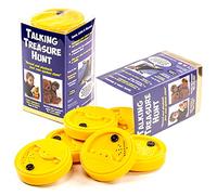 Talking Products, Talking Tins - Gioco di caccia al tesoro per bambini, include 6 registratori vocali gialli parlanti, 20 secondi, ideale per conversazione educativa e ascolto attività scolastiche