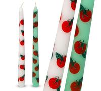 Talking Tables 2 candele coniche alte 23 cm a forma di pomodoro in elegante cera decorativa per centrotavola e atmosfera estiva, confezione ecologica non profumata, tempo di combustione prolungato