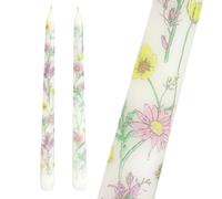 Talking Tables 2 candele da 5 ore di combustione, candele per tavola primaverile, colore morbido, affusolate, per cene, celebrazioni, festa della mamma, decorazione per la casa, a combustione lenta