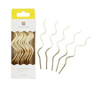 Talking Tables 20 candele compleanno bianche e dorate a spirale