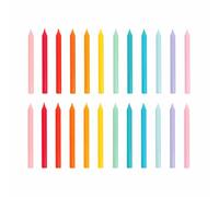 Talking Tables 24 candele compleanno arcobaleno multicolore | 24 candeline arcobaleno sottili, cera a combustione pulita, alte 6 cm