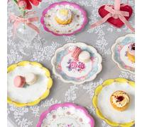 Talking Tables Piatti Carta Vintage Floreali | Confezione da 24 Piatti Colorati | Truly Scrumptious | Piatti Usa e Getta | Decorazioni Compleanno | (17cm), Rosa