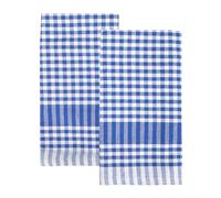 Talking Tables 2 x tovaglioli da cucina a quadretti blu, tovaglia in spugna di cotone morbido, assorbente e resistente, asciugatura rapida, confezione ecologica, 45 cm x 70 cm