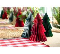 Talking Tables 3 decorazioni natalizie a nido d'ape, riutilizzabili, per tavolo, camino, davanzale, paese delle meraviglie invernali, tema festa della foresta, rosso e verde