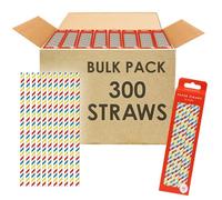 Talking Tables 300 cannucce di carta usa e getta a righe per cocktail, compleanni, matrimoni, feste, catering, bar, giallo, bianco, verde, rosa, blu