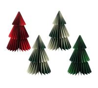 Talking Tables 4 x albero di Natale in carta a nido d'ape con chiusura magnetica riutilizzabili decorazioni natalizie per tavolo camino davanzale display inverno paese delle meraviglie foresta festa a