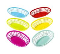 Talking Tables Confezione da 6 Colorati per Alimenti | Cestini in Plastica Feste Bambini | per Pizza Hot Dog, Hamburger, Dolci, Snack | Porta Patatine da Festa, Multicolore