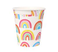Talking Tables 8 x Bicchieri di carta arcobaleno 250 ml monouso e riciclabili per bambini Compleanno 1 anno Baby Shower Party Stoviglie