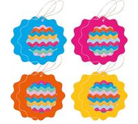 Talking Tables 8 x Etichette regalo di compleanno per bambini 10 cm Kraft Colori arcobaleno con spago per regali fai da te Etichette di ringraziamento Decorazione Imballaggio riciclato Senza plastica