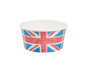 Talking Tables Briticecup, bicchieri usa e getta per gelato con bandiera del Regno Unito, stoviglie di carta riciclabili per l'incoronazione, King Charles, feste di strada, a tema britannico,