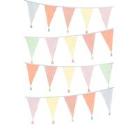 Talking Tables Bunting Pastello in Tessuto con Nappe-3m | Ghirlanda Triangolare, 100% Cotone, Décor Camera Bambine, Cameretta, Decorazioni Pasqua, Baby Shower
