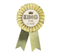 Talking Tables Rosette Happy Birthday Badge di lusso in oro King For A Day Accessori riutilizzabili per lui Papà Ragazzi Bambini Articoli per feste Evento Diametro 10 cm