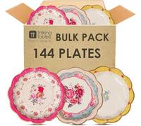 Talking Tables Confezione da 144 piatti di carta resistenti con motivo floreale per feste del tè pomeridiano, decorazioni da tavola davvero deliziose, stoviglie usa e getta per compleanno, festa della