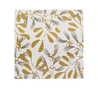 Talking Tables Confezione da 20 tovaglioli natalizi con vischio, colore: argento e oro, per Natale, festa di boxe, cene invernali, decoupage