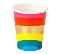 Talking Tables Confezione da 8 Bicchieri di Carta Arcobaleno per Feste | Compleanno Bambini e Adulti | Riciclabili e Monousa | Volume: 250ml (9oz), Rbcups