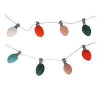 Talking Tables Ghirlanda natalizia in feltro di lana fatta a mano, 2 m, con lampadine colorate, per decorazioni natalizie, camino, albero e decorazione per feste