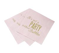 Talking Tables Glitterati - Tovaglioli di Carta da Cocktail per Capodanno, Feste e celebrazioni, Confezione da 16 Pezzi, Colore: Rosa e Oro