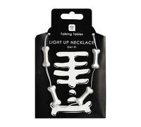 Talking Tables Halloween collana lampeggiante luce led festa costume trucco scheletro spettrale scheletro osso accessori Halloween per bambini adulti batteria