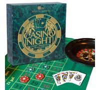 Talking Tables Kit Giochi da Tavolo Adulti Casinò Night | Include Poker Set, Blackjack, Roulette | Idea Regalo per Lui e per Lei con Tappetino da Gioco, Fiches, Carte da Gioco, Palline, Roulette