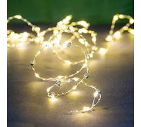 Talking Tables Luci a Corda a LED con Perline Dorate, alimentate a Batteria, 3 m su Filo per Decorazione Tavolo da Pranzo, Decorazioni per Camera da Letto, Matrimoni, Natale