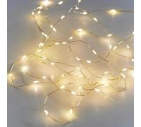 Talking Tables Luci LED a Stringa a Batteria per Interni con Filo Dorato | Decorazioni Natale, Matrimonio, San Valentino, Fidanzamento, Anniversario - 60 Lampadine 3m