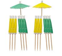 Talking Tables Ombrelli da cocktail verdi e gialli per bevande, accessori | Confezione da 12 decorazioni feste estive e tropicali Luau, Verde, TFMSS21-PALM-UMBRLA