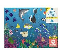Talking Tables- Pesce Gioco da Tavolo, Multicolore, 36cm x 49.5cm, 100 pieces, FISH-PUZZLE