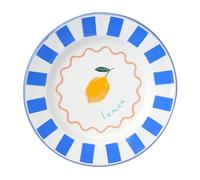 Talking Tables Bon Appetit Piatto smaltato fatto a mano con motivo a limone 25 cm resistente e leggero ideale per pranzi all'aperto picnic campeggio spiaggia stoviglie estive lavabili in lavastoviglie