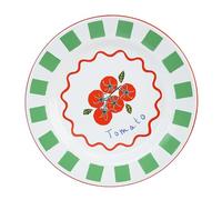 Talking Tables Piatto piano smaltato fatto a mano, 25 cm, con design a pomodoro, resistente, leggero, per cene all'aperto, picnic, campeggio, spiaggia, stoviglie estive lavabili in lavastoviglie