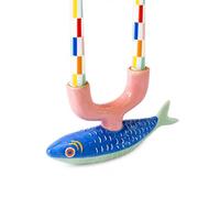 Talking Tables Portacandele in ceramica con pesce mediterraneo Decorazione da tavolo Regali per la festa della mamma Centrotavola Cena di primavera Decorazione per matrimonio