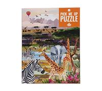 Talking Tables- Puzzle da 1000 Pezzi con Animali Savana Africana illustrata | con Poster e foglietto abbinati Compleanno, Regali per Adulti o Bambini, Arte della Parete, Colore, PUZZ-PMU-SAFARI