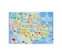 Talking Tables Puzzle e poster con mappa blu Stati Uniti da 1000 pezzi, Colore Punti di riferimento americani viaggi, compleanno, PUZZ-MAP-USA