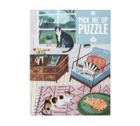 Talking Tables-Puzzle e poster multicolore Cats at Home da 500 pezzi Illustrati, Animali | Per bambini, adulti, amanti dei gatti, lockdown, compleanno, regalo di Natale, PUZZ-PMU-CAT