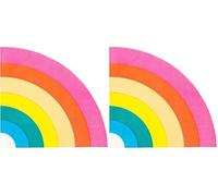 Talking Tables Rainbow Shaped Napkin, With Foil (16Pk) (Confezione da 2)