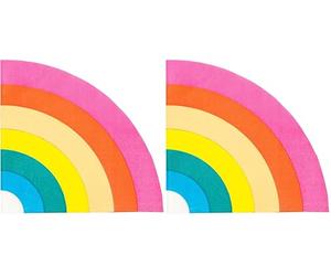 Talking Tables Rainbow Shaped Napkin, With Foil (16Pk) (Confezione da 2)