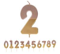 Talking Tables Rose Gold Numero 2 Candela per Torte | Decorazione per torta di compleanno rosa di alta qualità per bambini, adulti, 21a festa, anniversario, pietra miliare