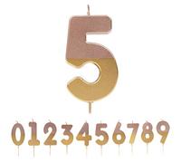 Talking Tables Rose Gold Numero 5 Candela per Torte | Decorazione per torta di compleanno rosa di alta qualità per bambini, adulti, 50 anni, anniversario, pietra miliare, 8 cm, BDAY-CANDLE-GD-RO-5