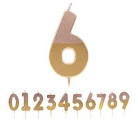 Talking Tables Rose Gold Numero 6 Candela per Torte | Decorazione per torta di compleanno rosa di qualità premium per bambini, adulti, 16°, 60° festa, anniversario, pietra miliare