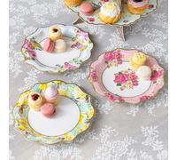 Talking Tables Piatti Carta Vintage (24 Pezzi) | Piatti Colorati per Feste di Compleanno, Baby Shower, Matrimoni e Anniversari | Piatti Usa e Getta in Colori Pastello