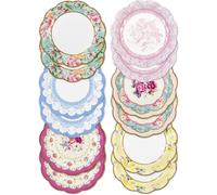 Talking Tables Set da 12 Piatti da Dessert In Carta con Stampa Floreale Vintage (18 cm) | Piatti da Party Incantevoli ed Eleganti | Per Compleanni Matrimoni Baby Shower Anniversari Di Matrimonio